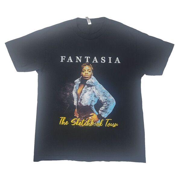 Allstyle Tops - Fantasia The Sketchbook Tour T-Shirt Adult Size Large Black R&B Music Rap Tee
